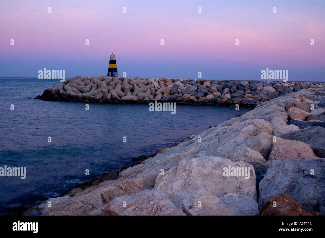 La Carihuela pier, Torremolinos, Andalucia, Spain Stock Photo