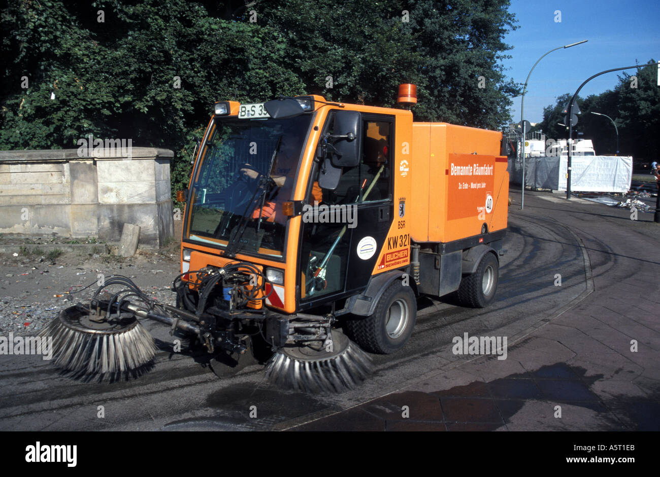 Germany Berlin a street sweeper Stock Photo Alamy