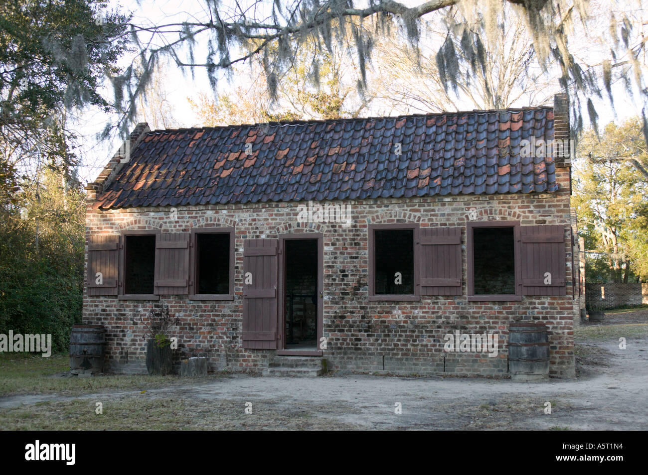 Slave Quarters Boone Hall Plantation Charleston South Carolina Stock