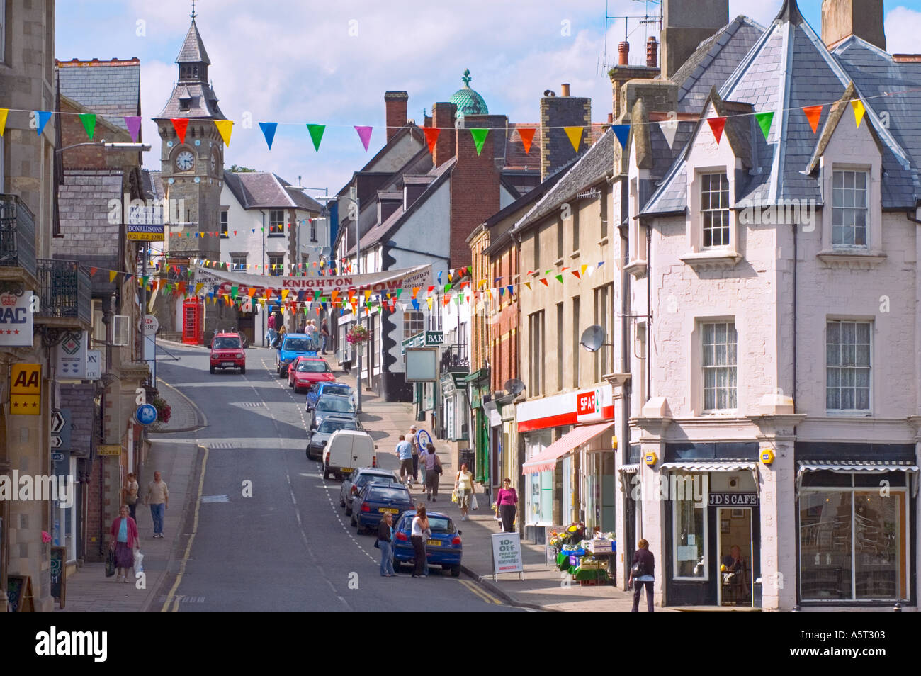 View of the High Street, Knighton, Powys, Wales UK Stock Photo 2114306