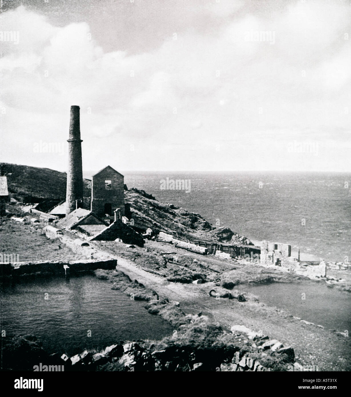 The Levant Mine St Just one of the most valuable Cornish mines with levels extending nearly a mile under the sea, now owned by the National Trust Stock Photo
