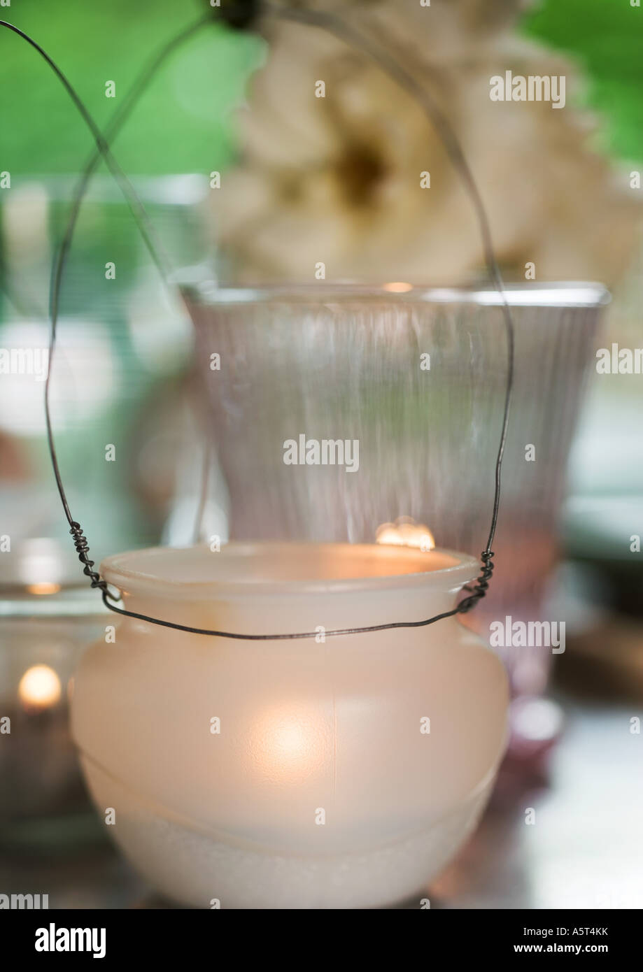 Candles in candleholders Stock Photo