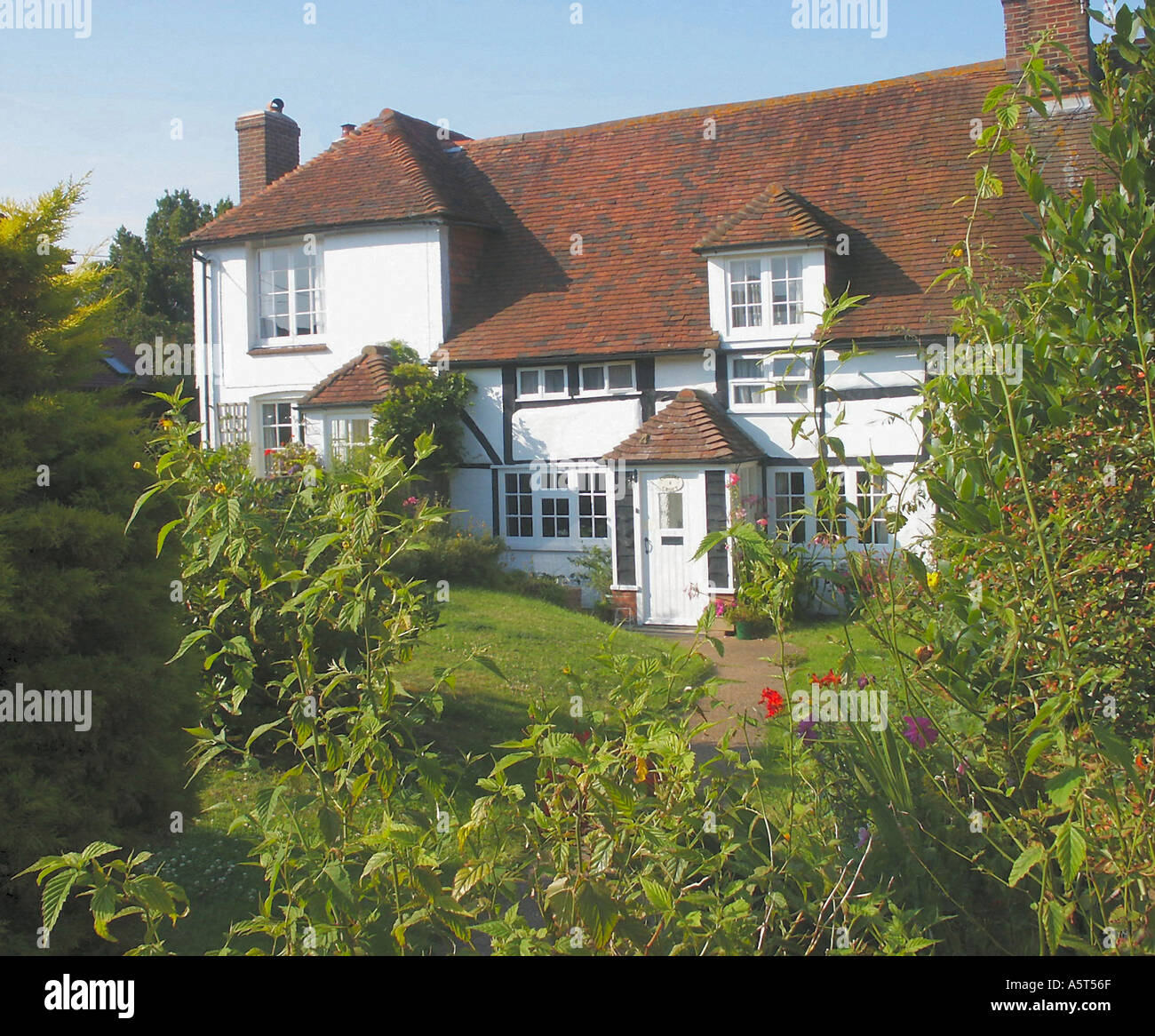 Half Timbered Cottage with Garden Henfield West Sussex England Stock Photo