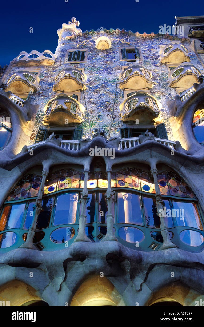 CASA BATLLO BY GAUDI BARCELONA SPAIN Stock Photo