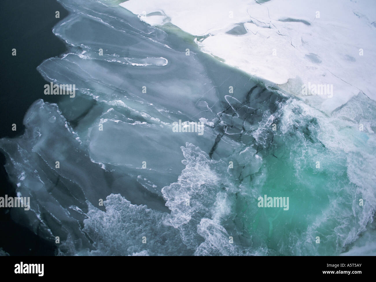 Freezing of the Arctic ice pack at 85 degrees north Russia Stock Photo