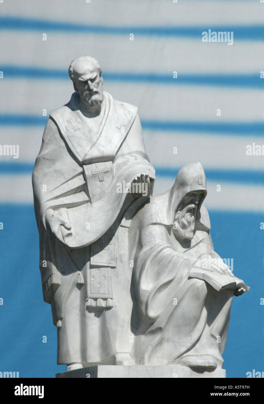 Monument to St Cyril and Methodius in Kiev, Ukraine Stock Photo