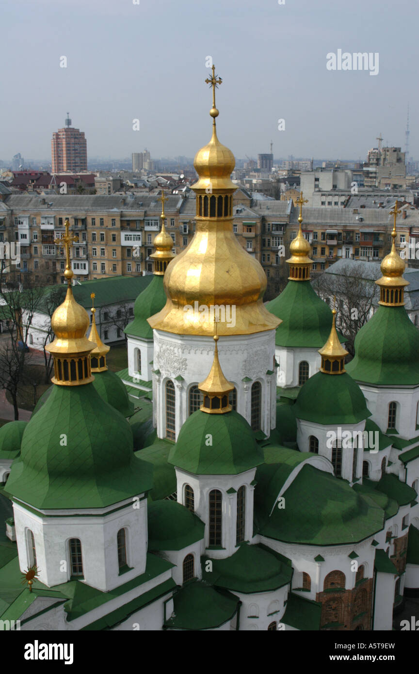 Domes of St Sophia Cathedral in Kiev, Ukraine Stock Photo