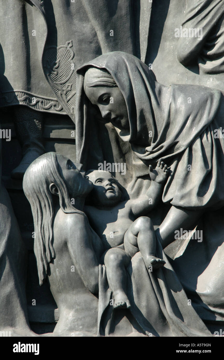 Baptism of Russia. Detail of the monument to prince Vladimir the Saint on Vladimir's Hill in Kiev, Ukraine Stock Photo