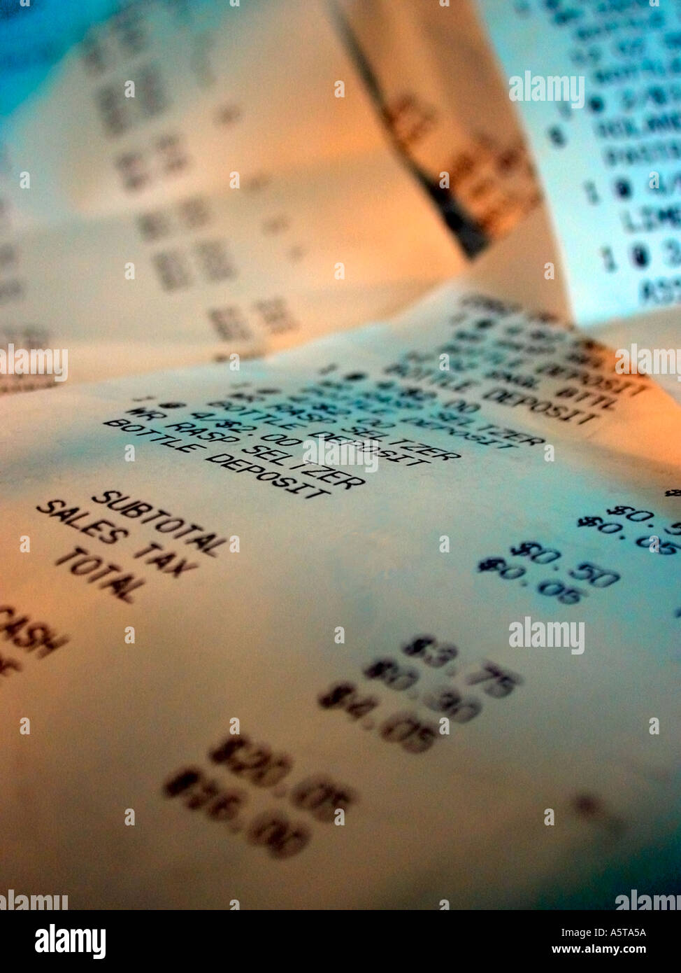Grocery store receipts Stock Photo Alamy