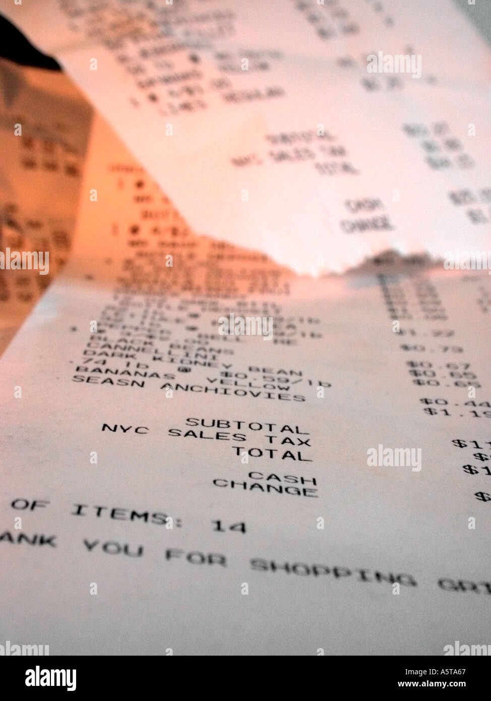 Grocery store receipts Stock Photo Alamy