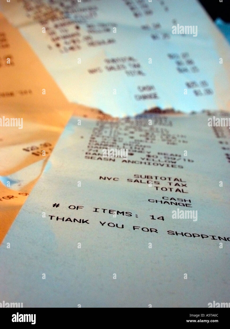 Grocery store receipts Stock Photo Alamy