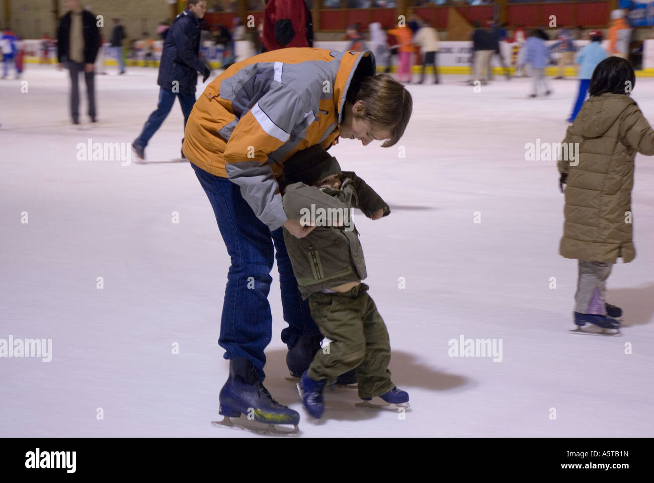 Ice rink Pista de hielo JACA Huesca province Aragon region Spain Stock