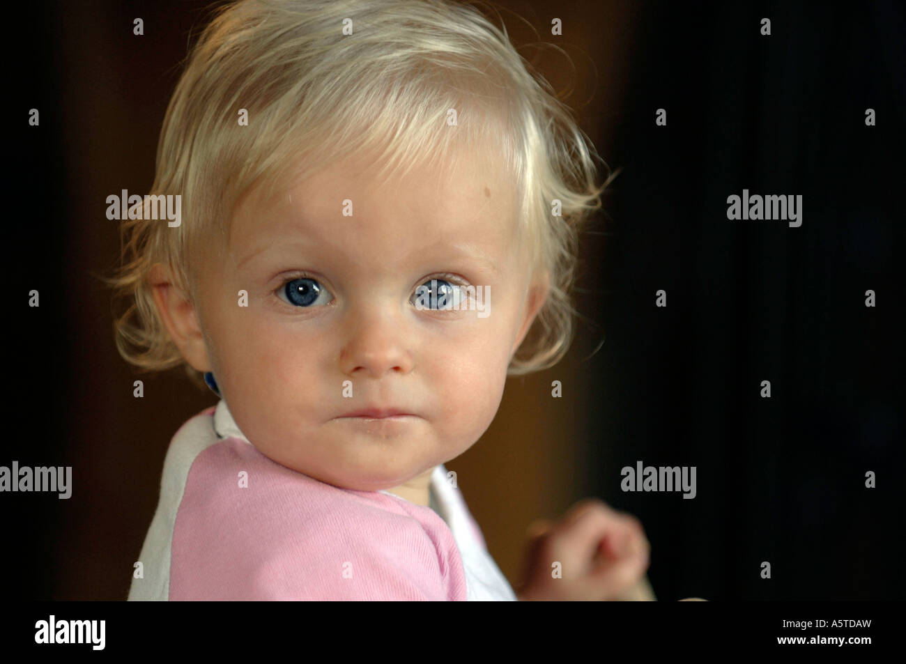 girl toddler blond portrait Stock Photo