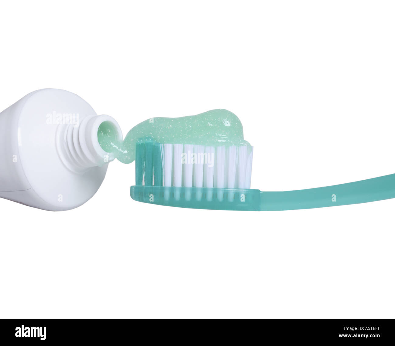 Toothpaste and Toothbrush cut out on white background Stock Photo Alamy