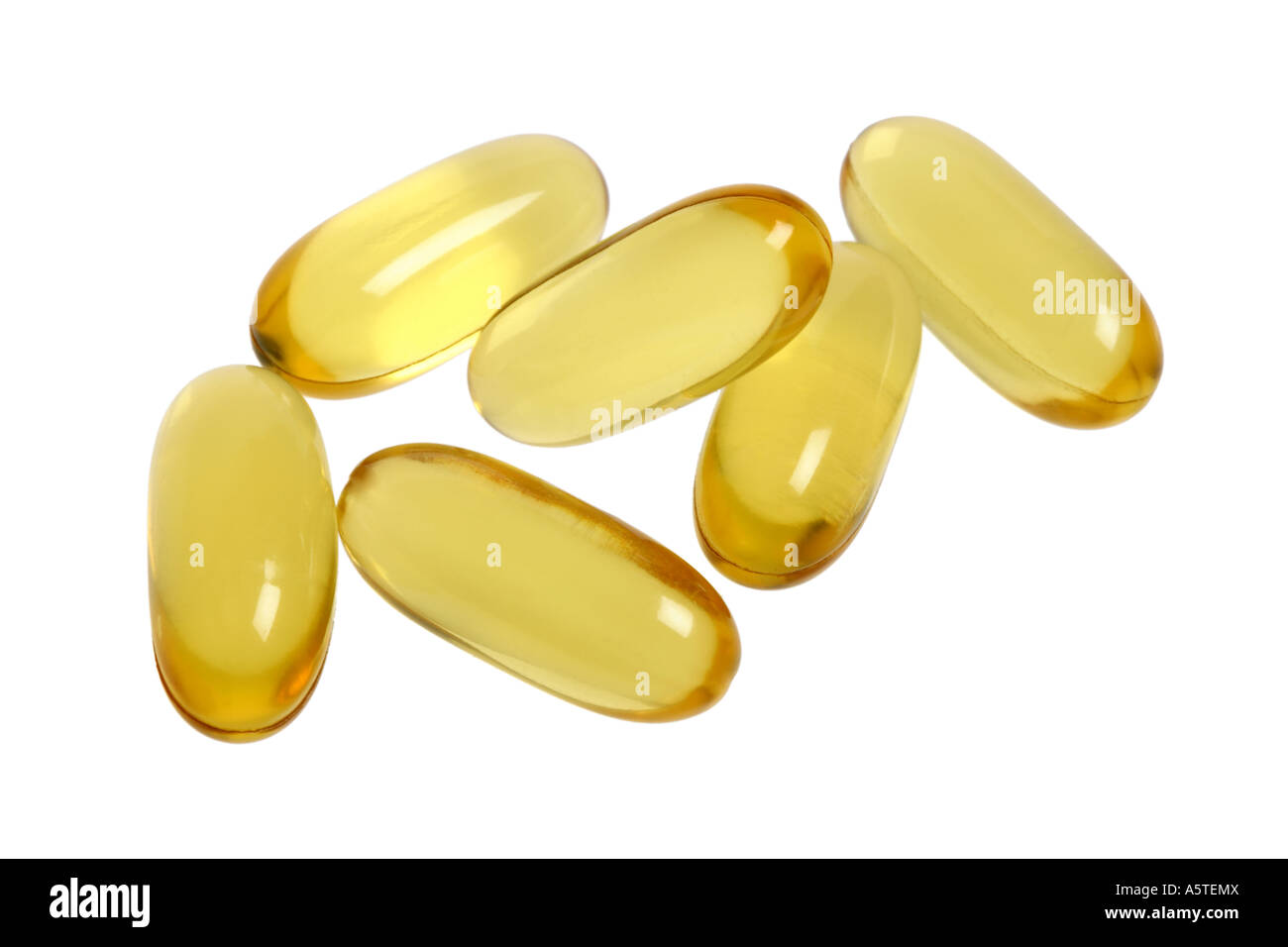 Fish Oil Pills cut out on white background Stock Photo Alamy