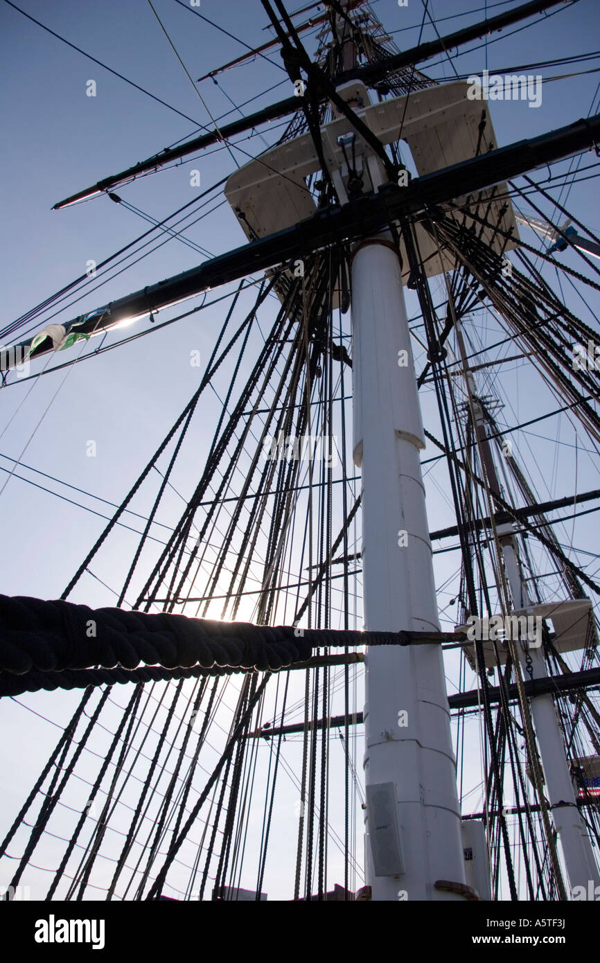 The rigging and masts of the USS Constitution old ...