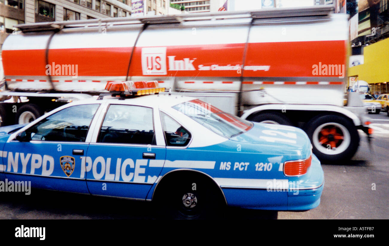 NYPD cops car New York City Stock Photo