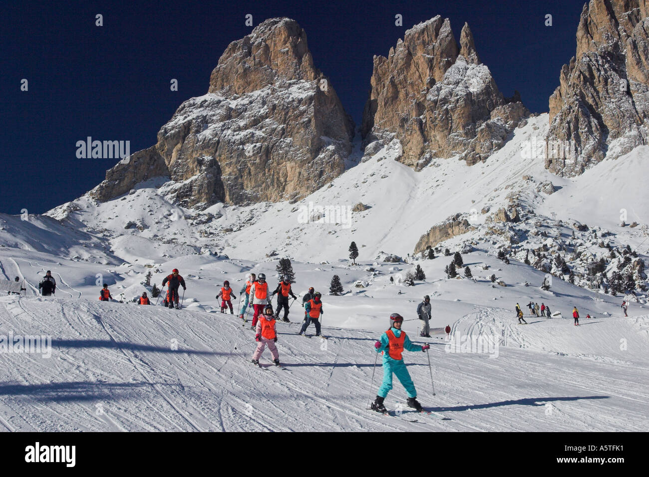 Skiing in the Dolomites Stock Photo Alamy