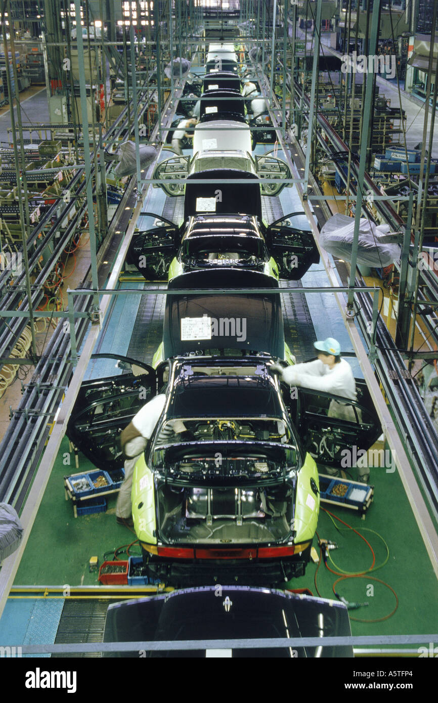 Nissan auto plant trim line and final assembly in Japan Stock Photo