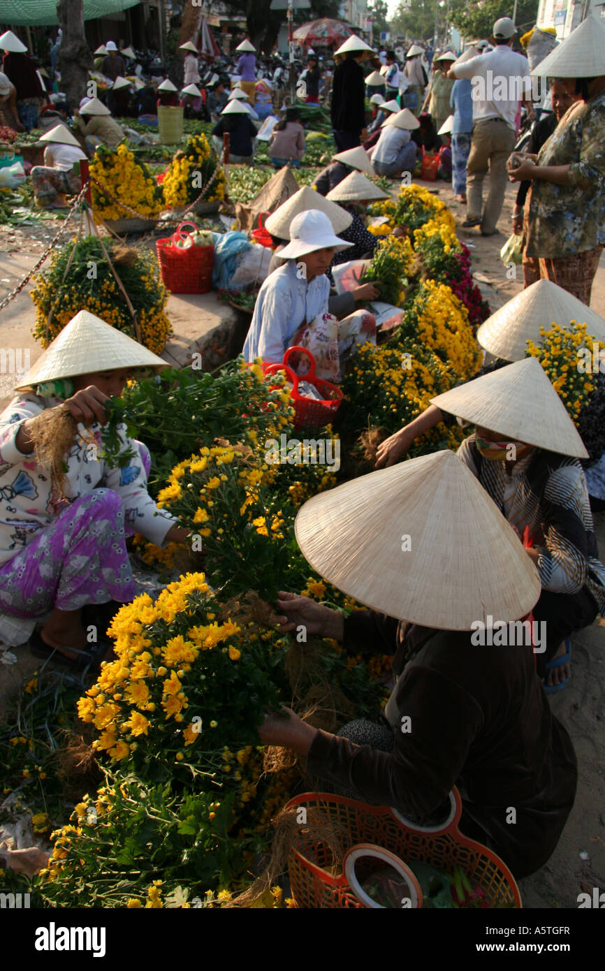 Vietnamese Flower Market Stock Photo