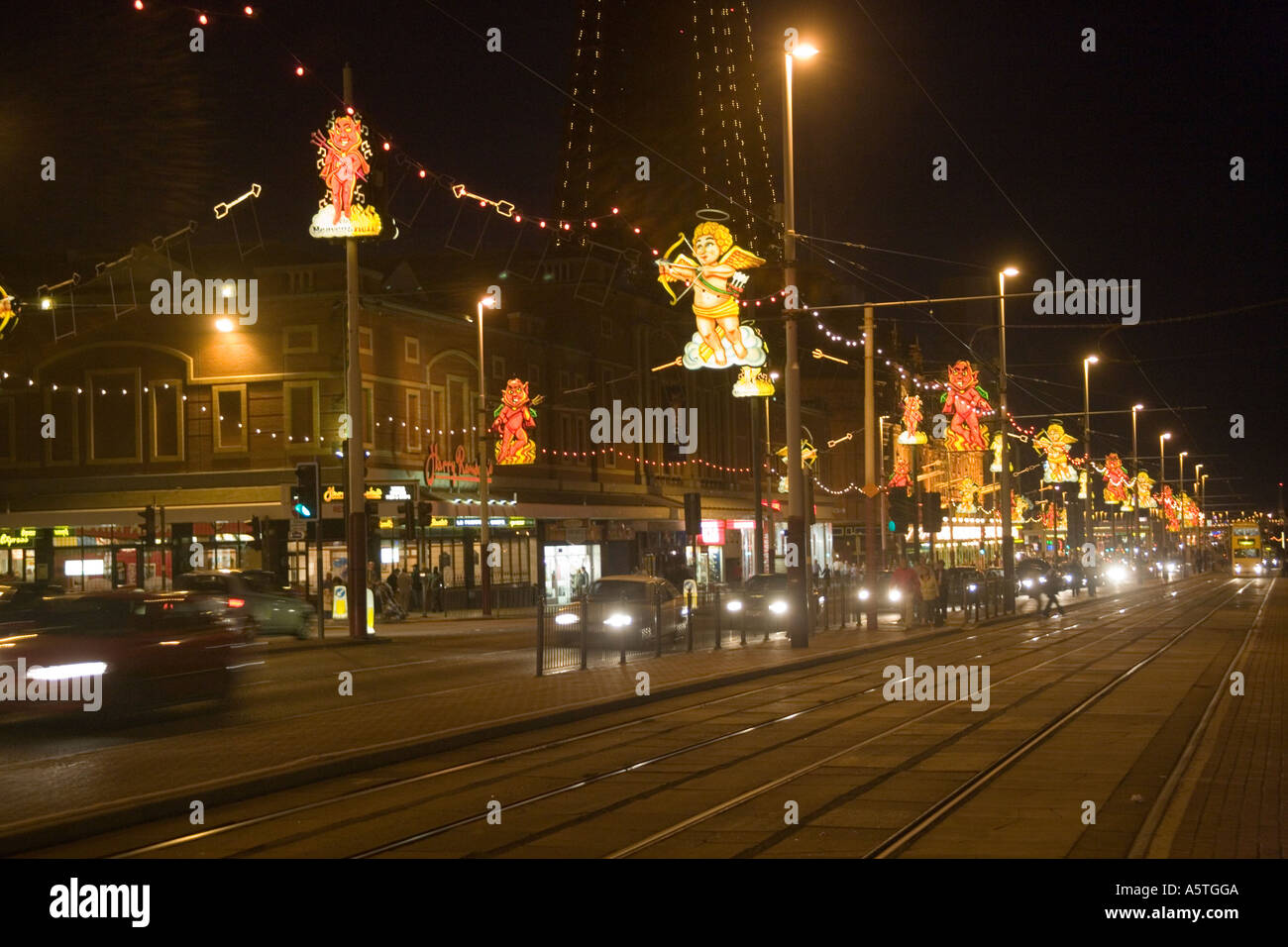 Blackpool Illuminations on the promenade,England Stock Photo