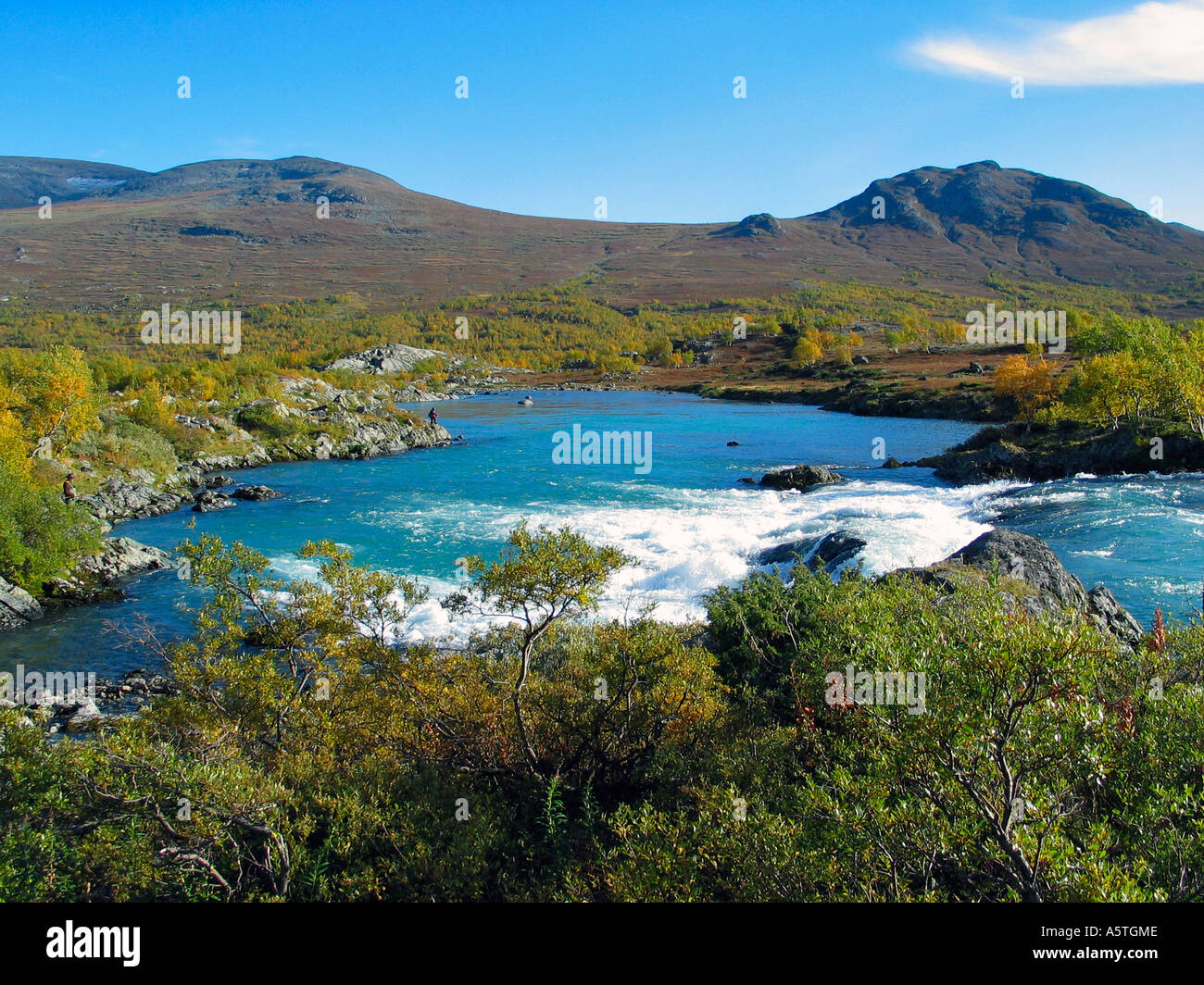 The turning of the seasons Indian summer Jotunheimen Norway Stock Photo