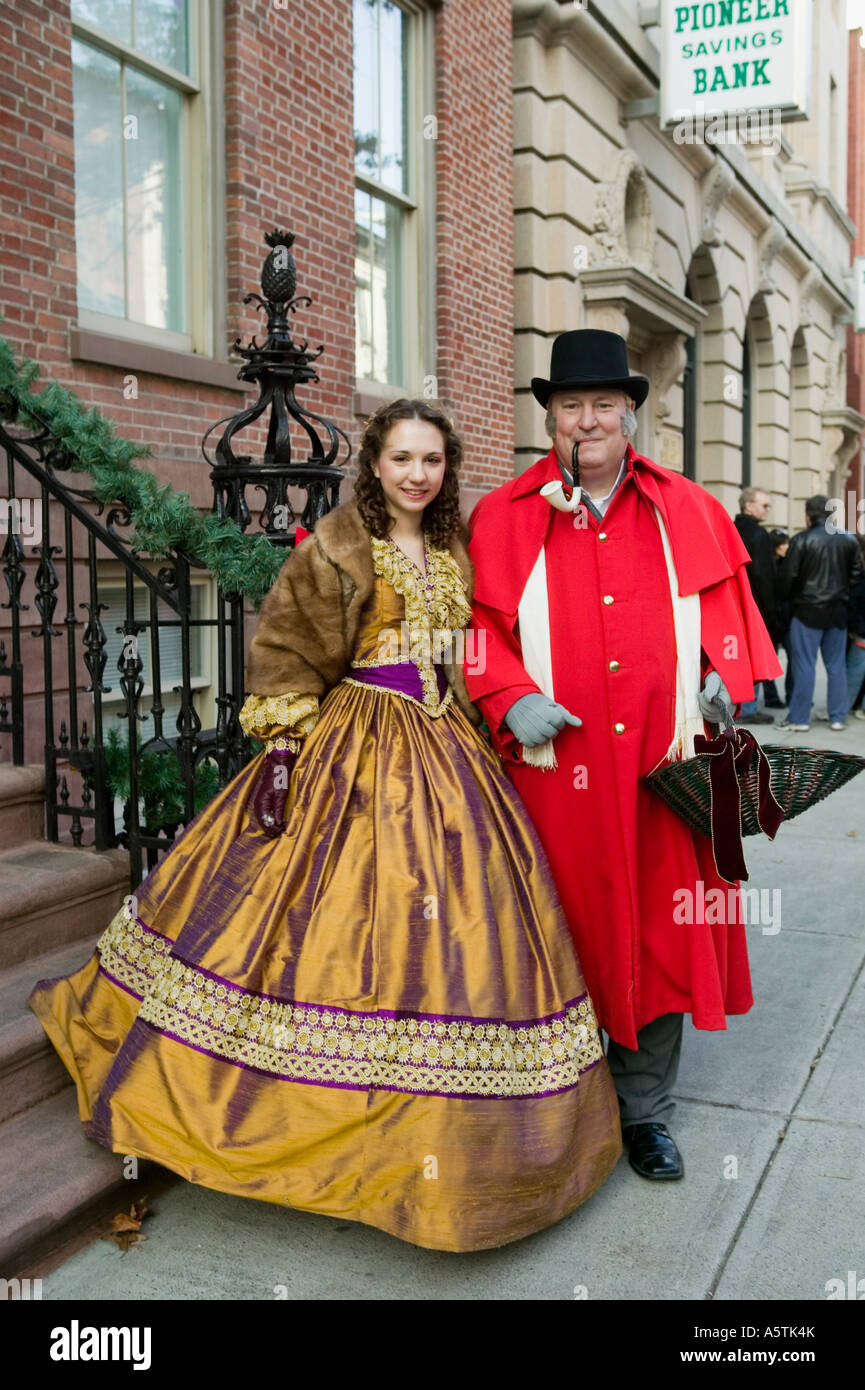 Costumes at annual Victorian Stroll Troy New York Rensselaer County