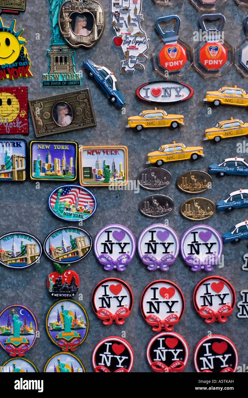 Tourist souvenirs refrigerator Manhattan New York City Stock