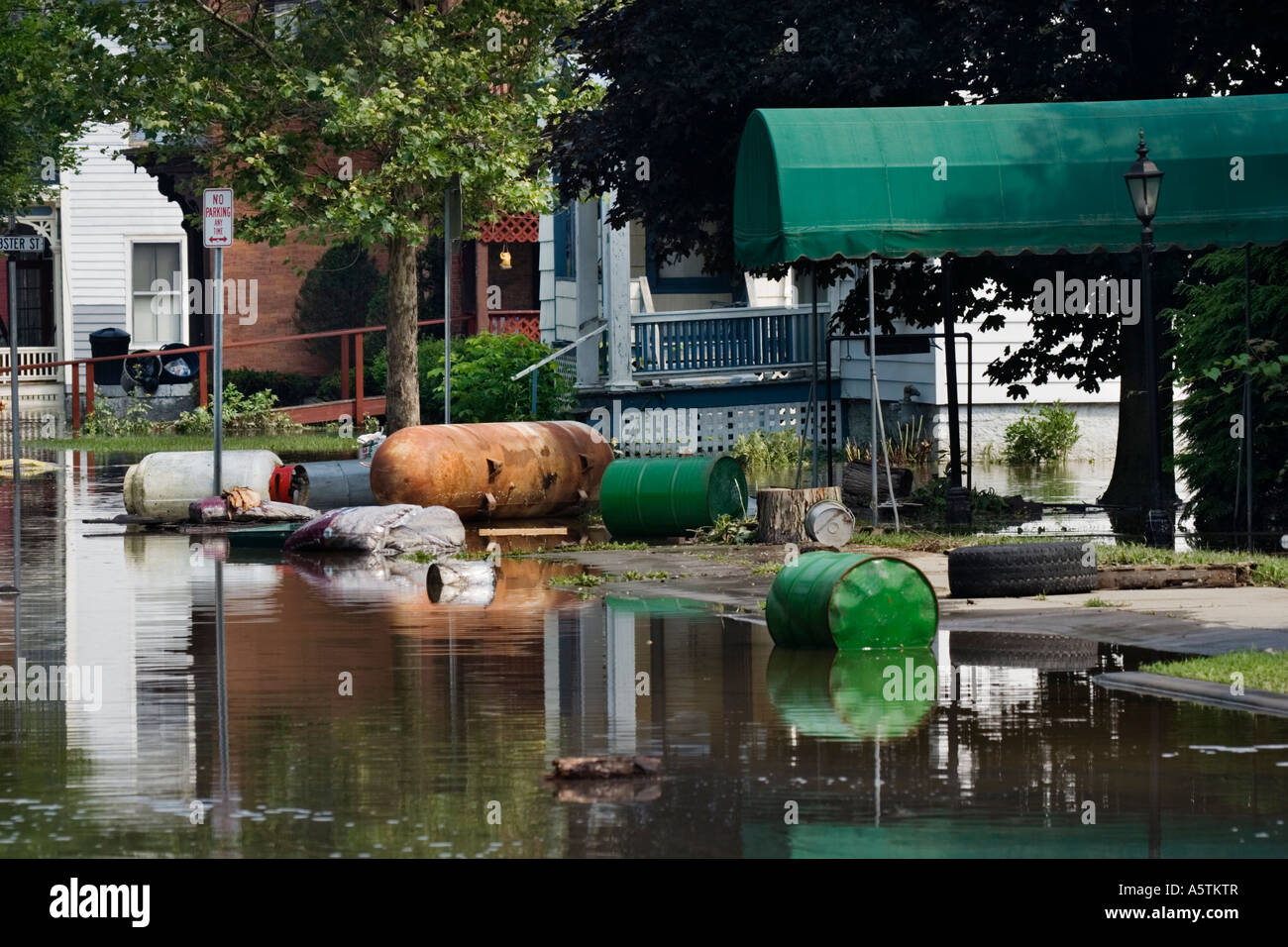 Flooding of Mohawk River June 2006 Fort Plain New York Stock Photo Alamy