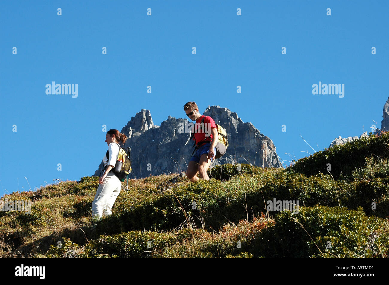 Hiking Chamonix Frankreich Stock Photo