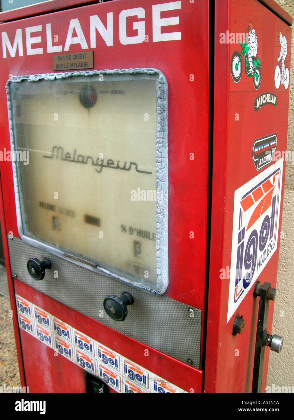 old filling station for two stroke engines Stock Photo - Alamy