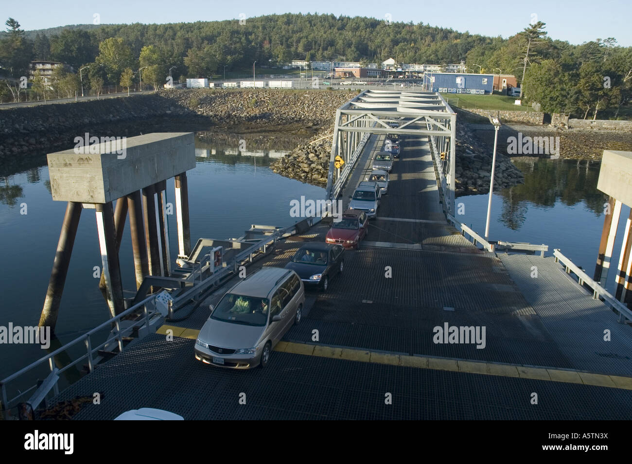 Autos Boarding Ferry Bar Harbor ME Stock Photo Alamy