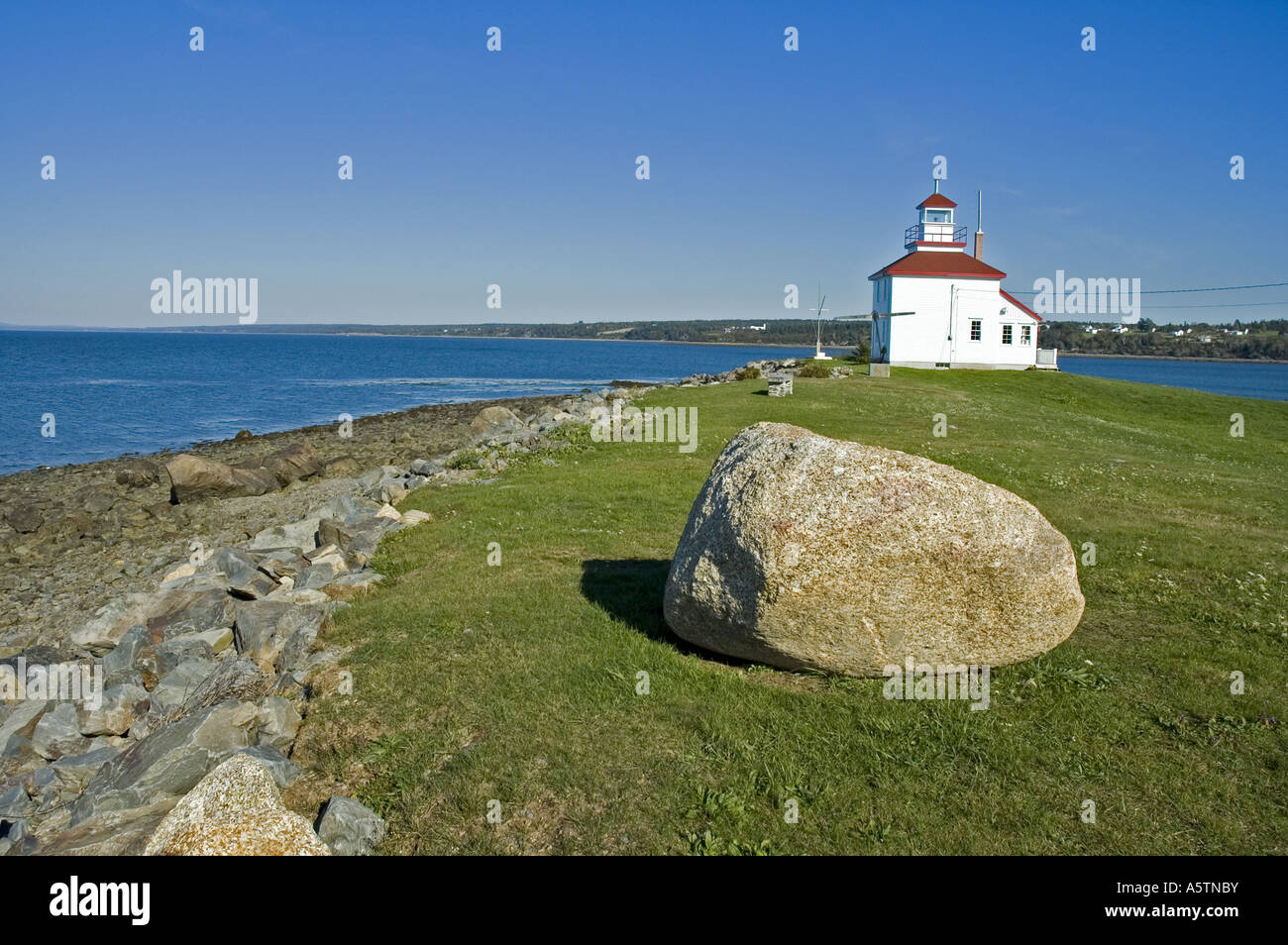Lighthouse Gilberts Cove Nova Scotia Stock Photo Alamy
