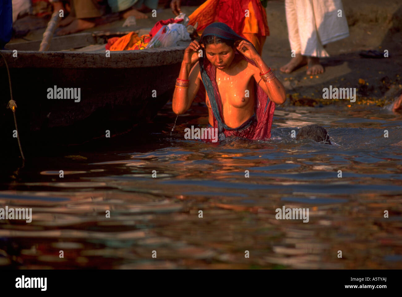 Nude Bathing In Ganges River