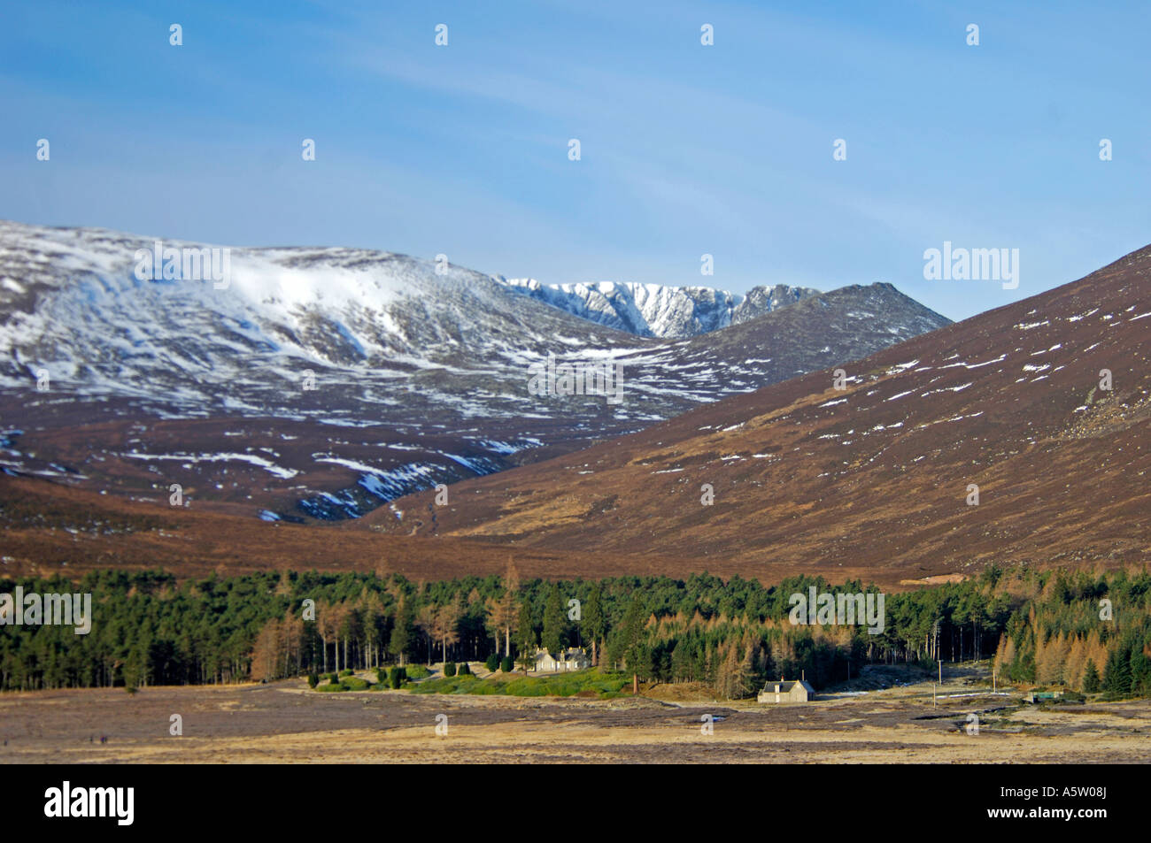 Lochnagar Mountain with early winter snow on Royal Deeside ...