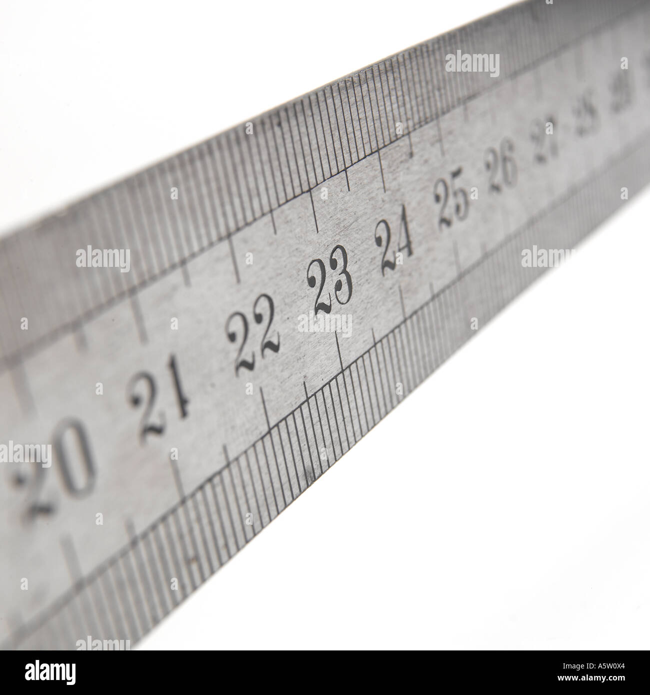 Isolated Shot Of 60 Cm Metal Ruler On White Background Stock Photo -  Download Image Now - iStock