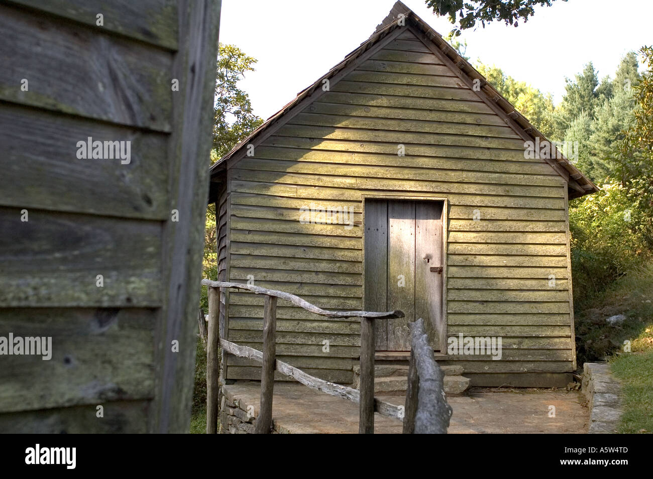 Brinegar Cabin On The Blue Ridge Parkway In North Carolina Stock