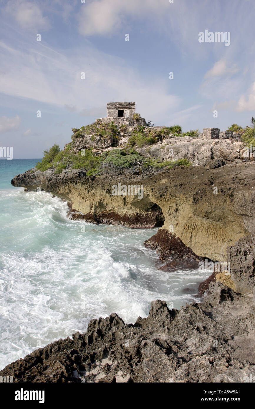 Mayan ruins at Tulum Mexico Stock Photo