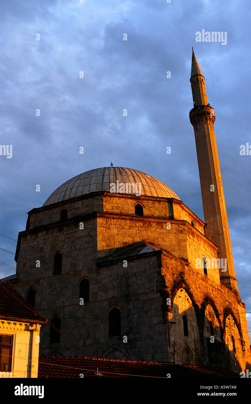 Sinan Pasha Mosque at sunset in Prizren Kosovo Stock Photo