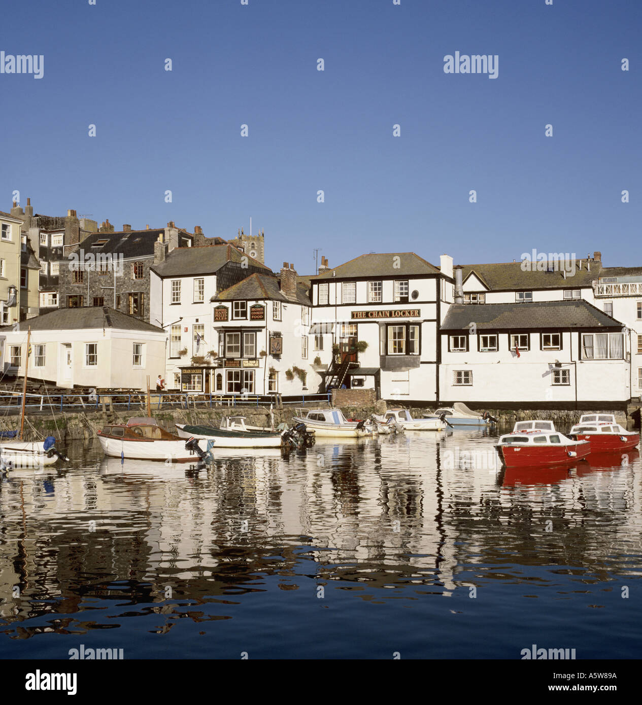 Custom House Quay in the town of Falmouth in Cornwall in the UK Stock Photo