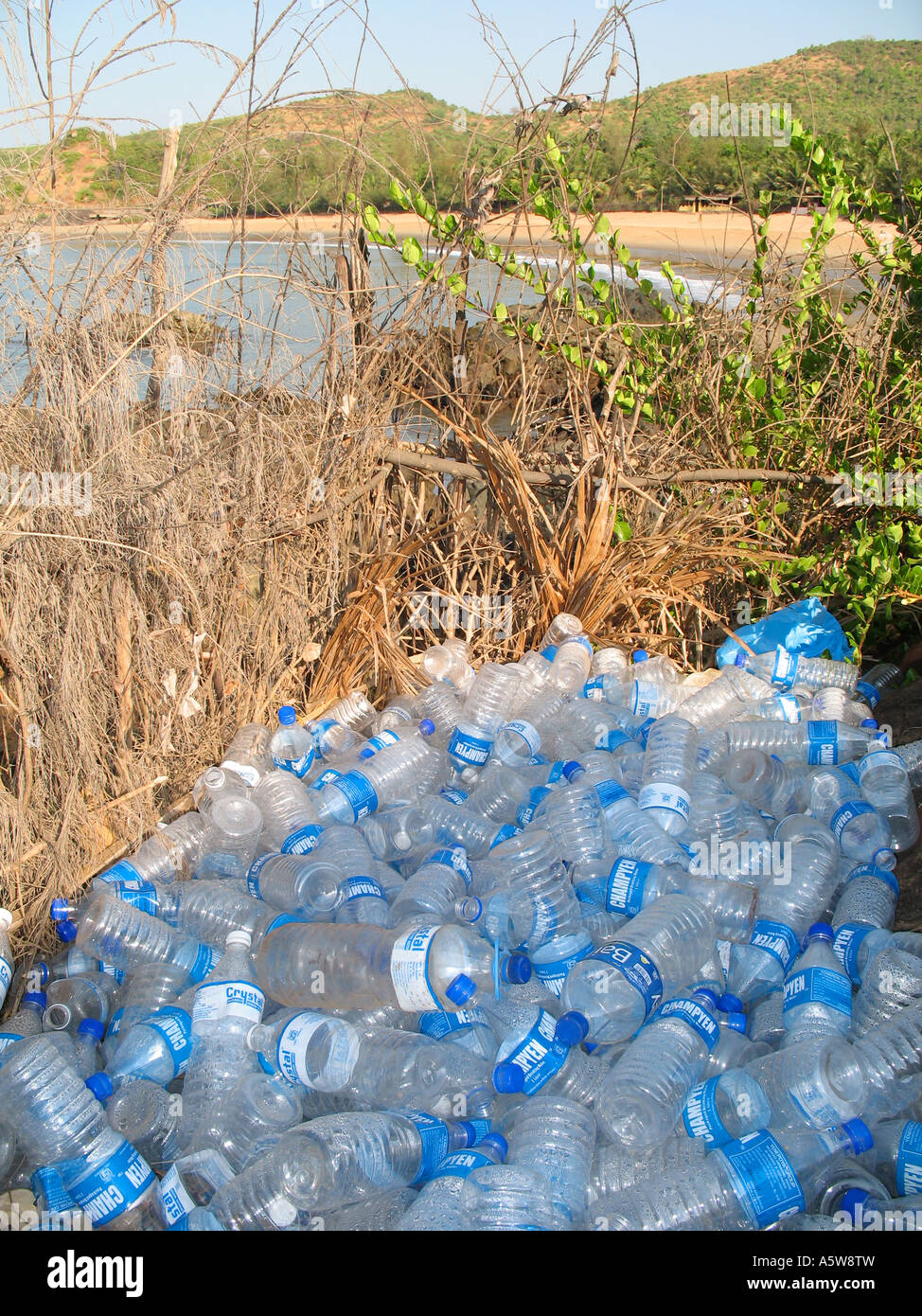 Plastic bottles from packaged drinking water in India Stock Photo Alamy