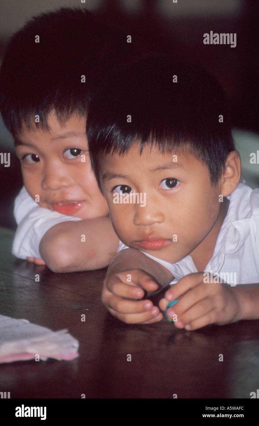 Young Boys At School Laos Stock Photo