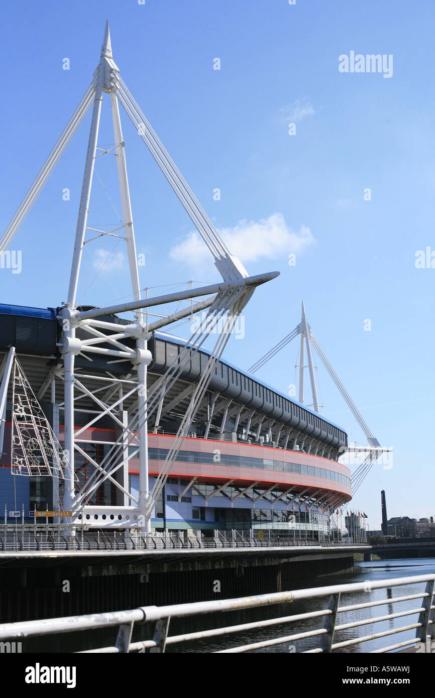 Millennium stadium Cardiff south wales Cardiff sporting venue hosts the FA cup and six nations rugby river taff Stock Photo
