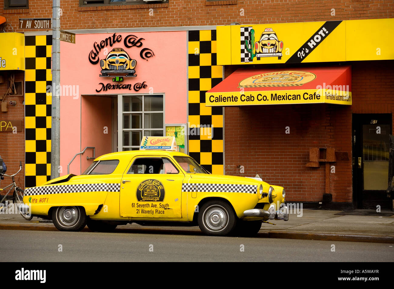 Caliente Cab Co mexican cafe in New York City Stock Photo - Alamy