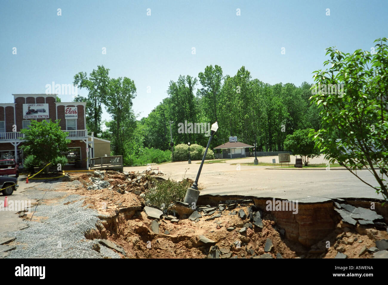 Tornado and flood damage in Jackson, TN USA Stock Photo