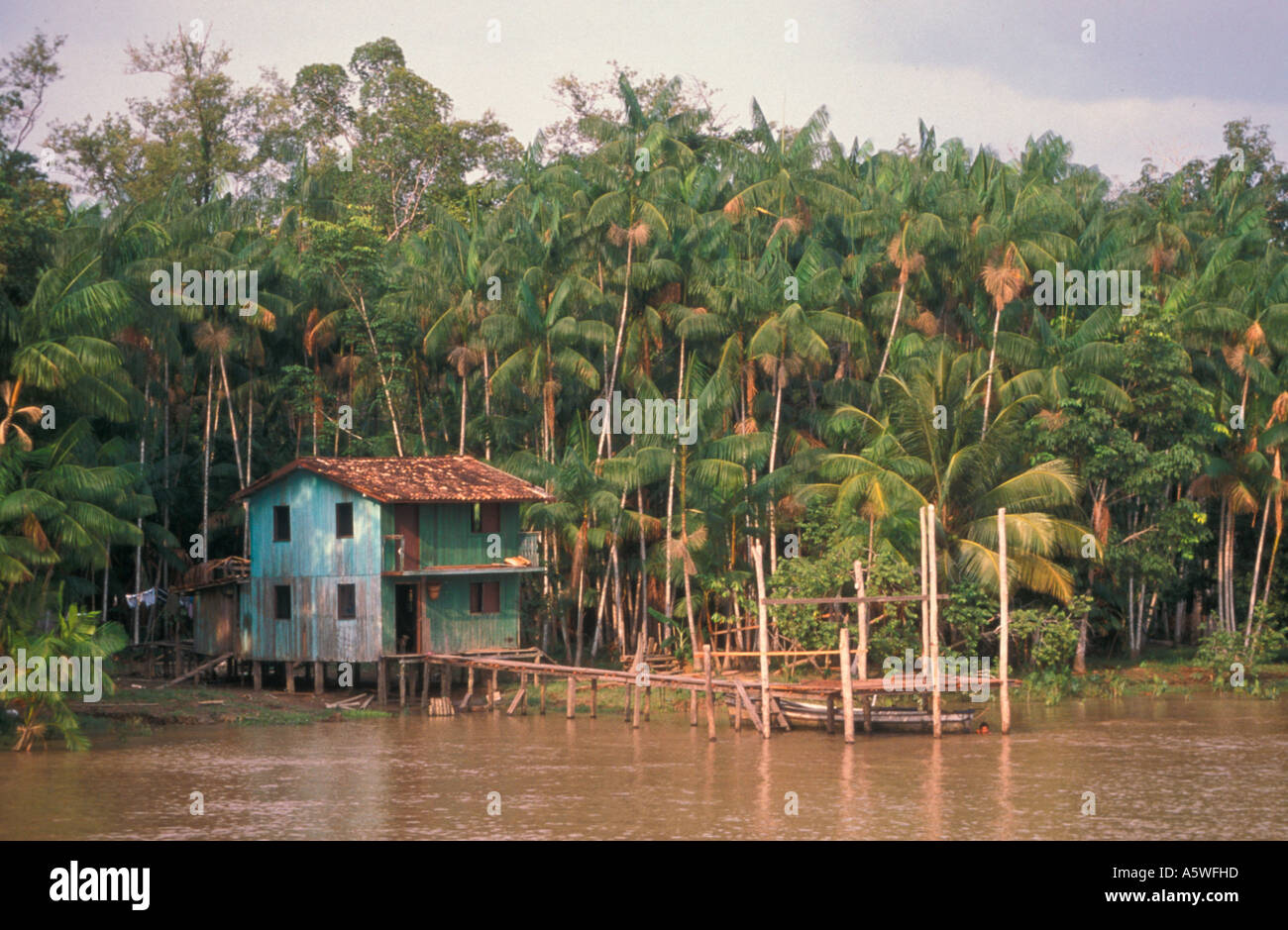 Dwelling in the Amazon rainforest near Belem Brazil Stock Photo