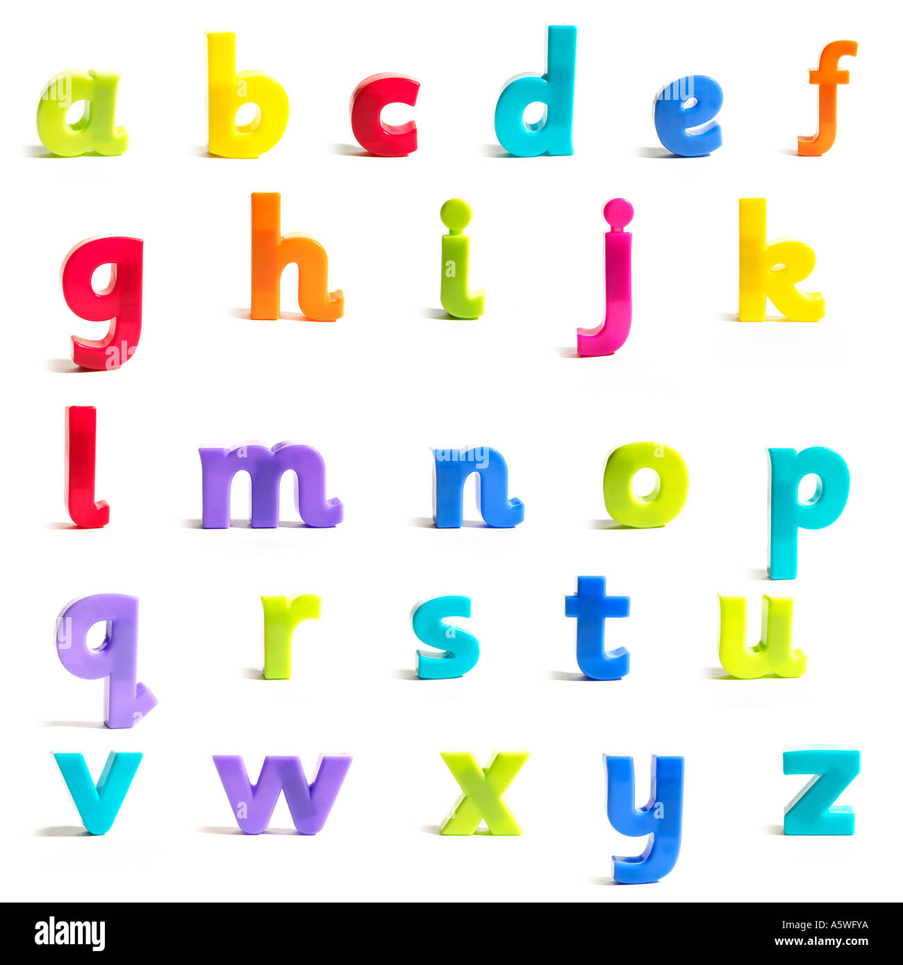 the entire alphabet in fridge magnets Stock Photo