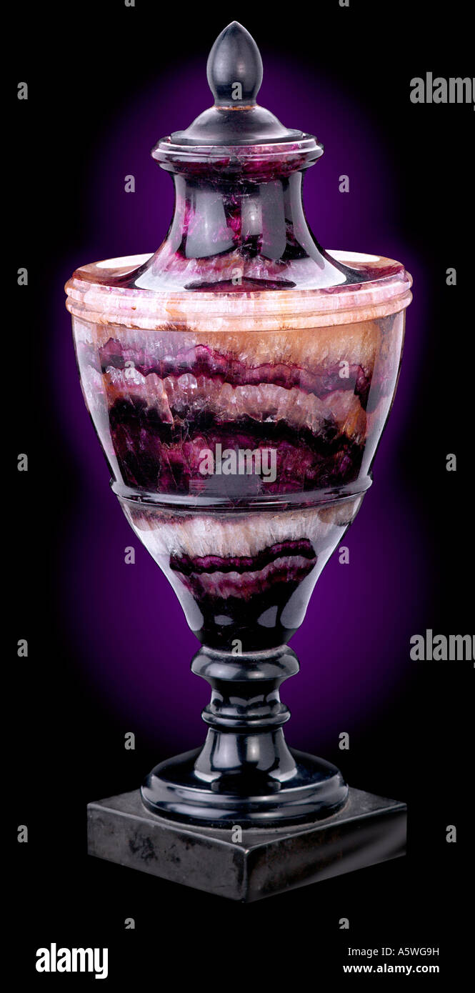 Blue John vase Stock Photo