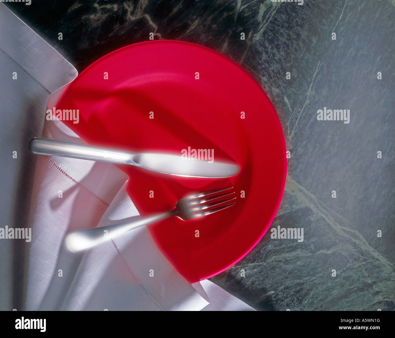 Plate fork knife napkin Stock Photo Alamy