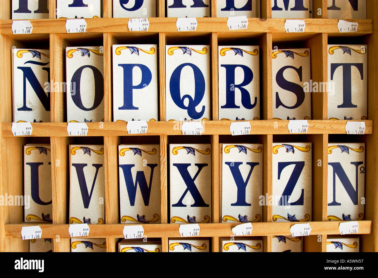 Ceramik tiles with letters Stock Photo - Alamy